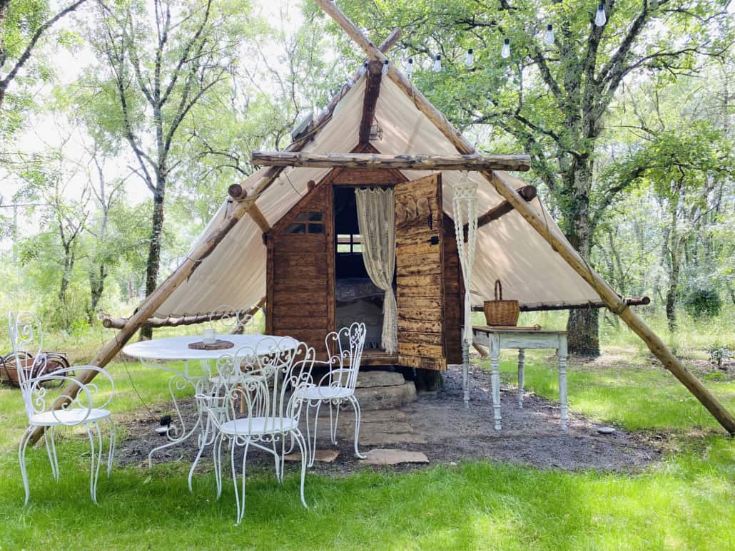 Cabane de Gazel Ardèche tente glamping