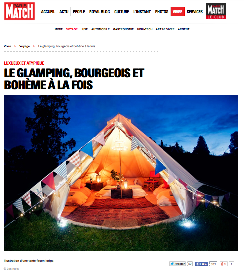Paris Match article Glamping