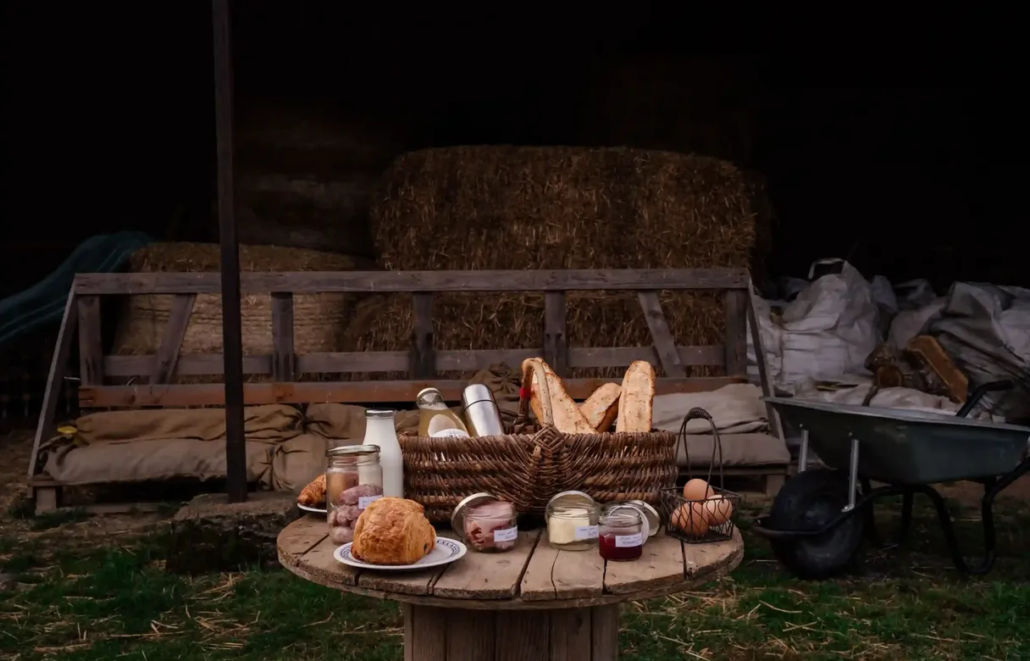 Panier petit déjeuner à la ferme