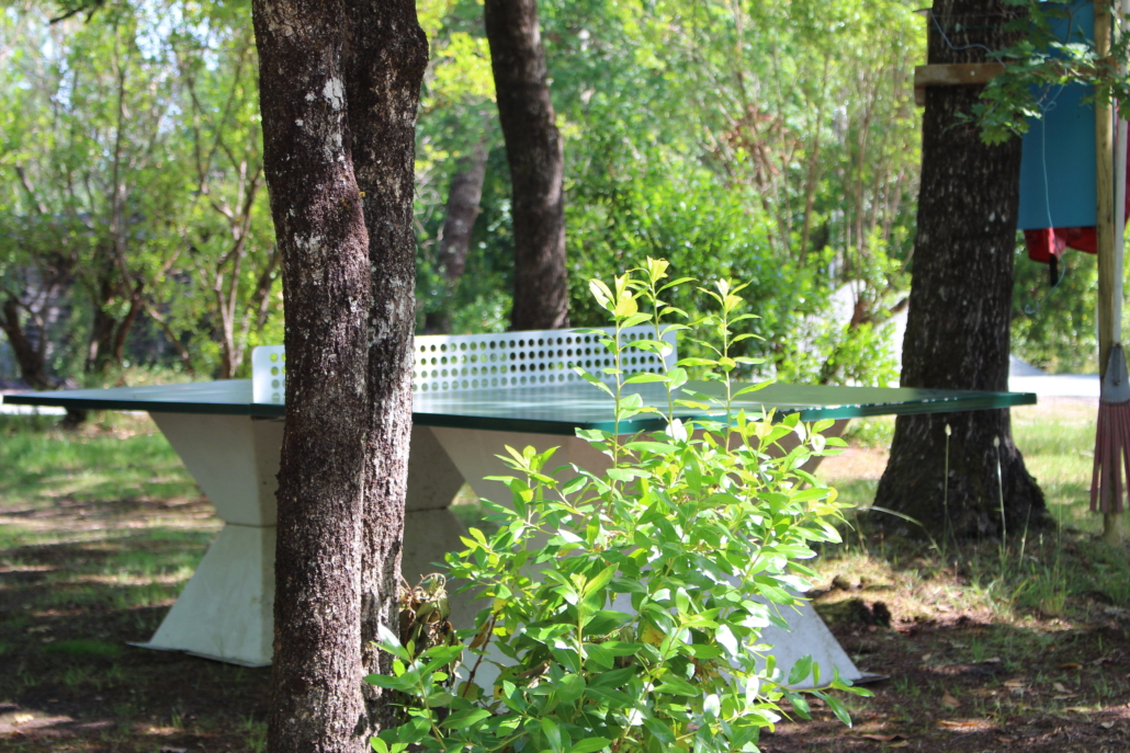 Tables de ping pong en extérieur camping