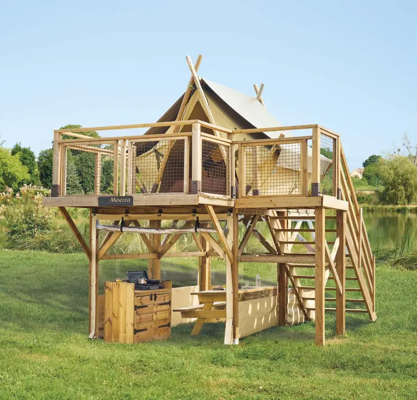 Tente lodge sur pilotis camping carcans